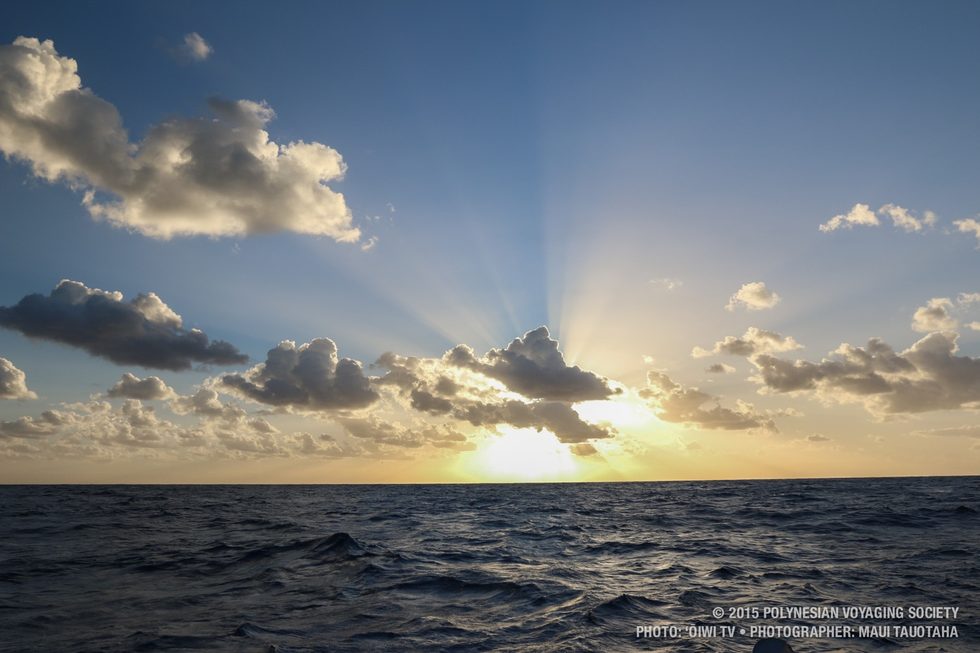 Sunrise at sea.