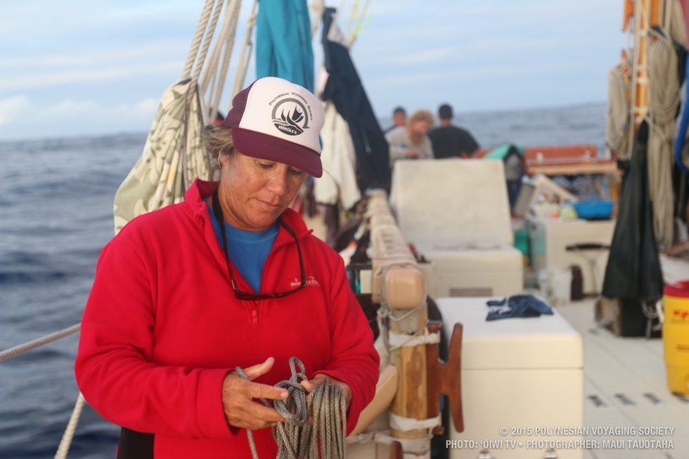 Hauʻoli coiling line just before dinner.