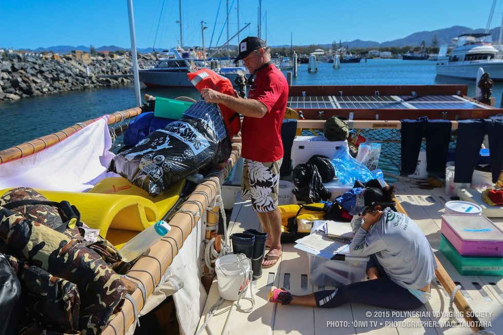 Bruce Black helping our Quartermaster, Ana, take inventory on the waʻa.