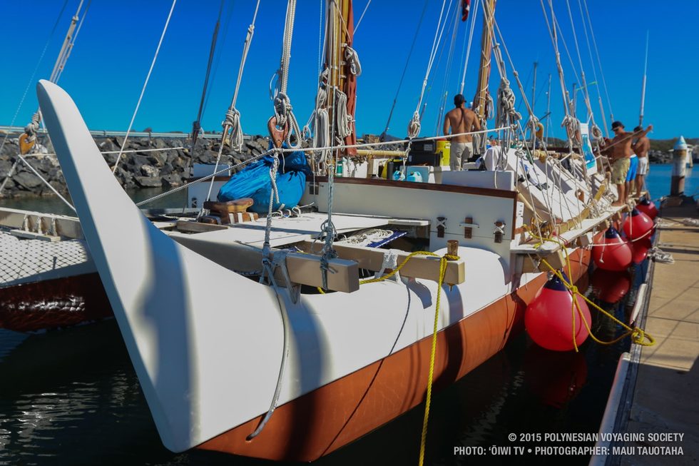 Hōkūleʻa docked at Coffs Harbour, Australia.