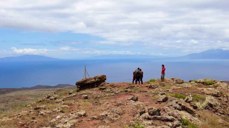At the top of Moa‘ulaiki with Lāna‘i, Moloka‘i, and Maui in the distance