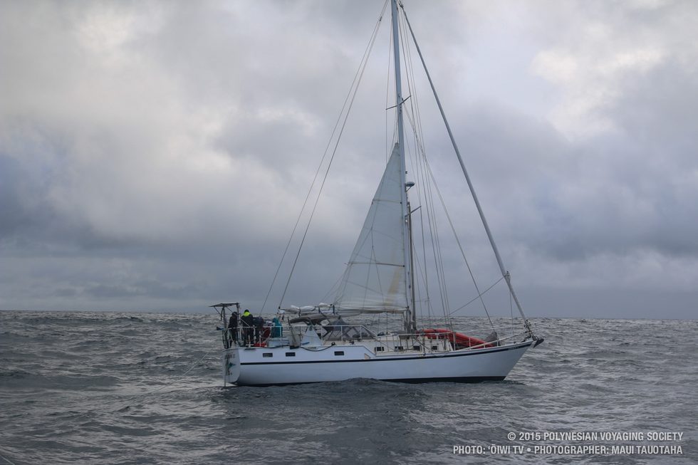 Our escort vessel, Gershon II, tying our tow line to their bridle.