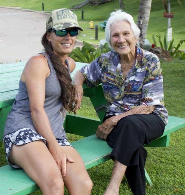 Communing with kupuna.