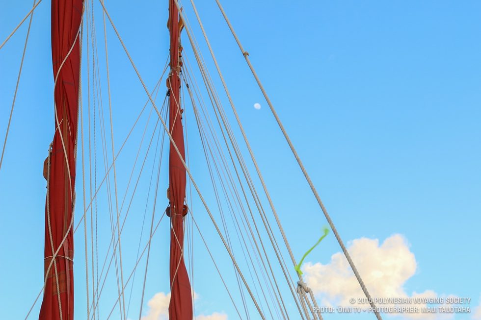 Moon in the standing rigging.