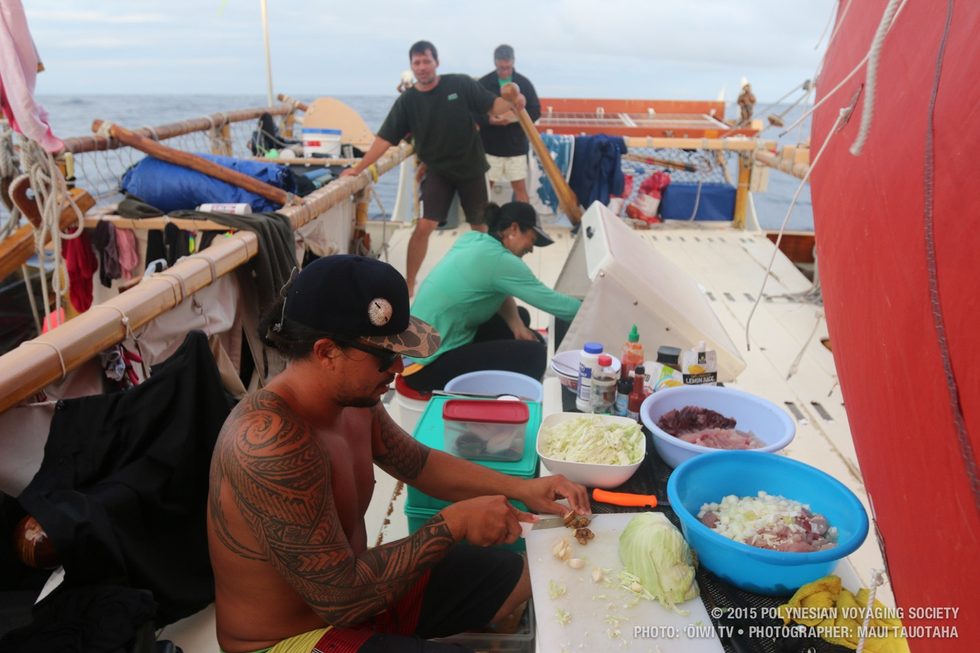 Kai and Ana preparing an amazing fish dinner.