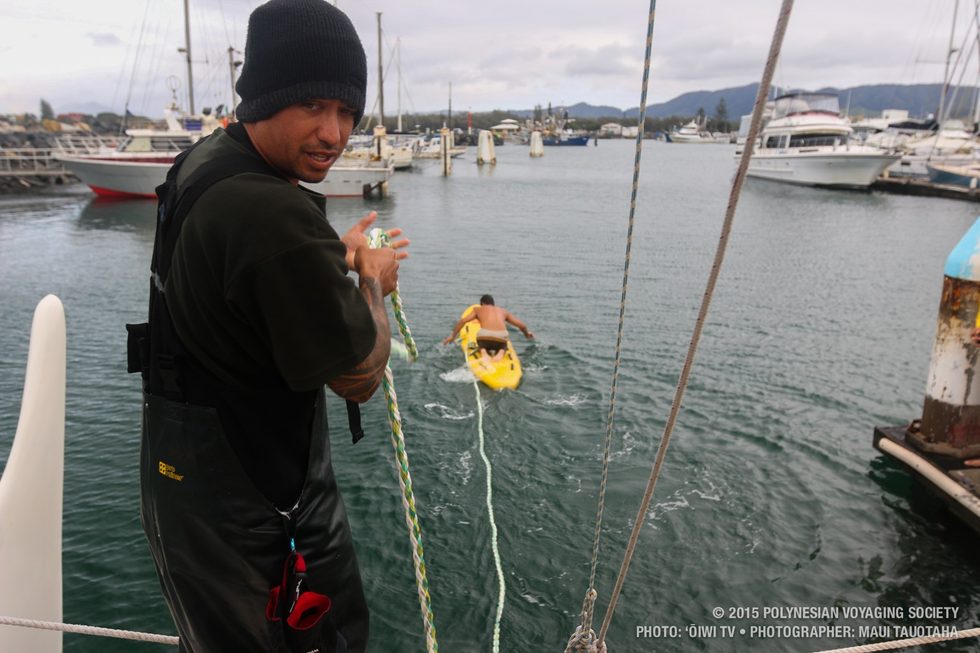 Kai paying out the tow line for Kaleo.