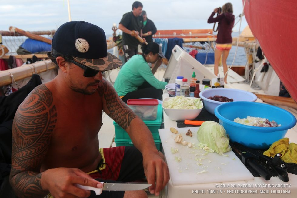 Kai and Ana preparing an amazing fish dinner.