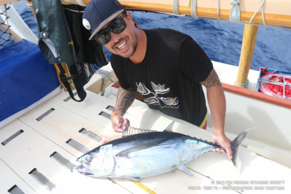 Kai with the beautiful Ahi we caught today.