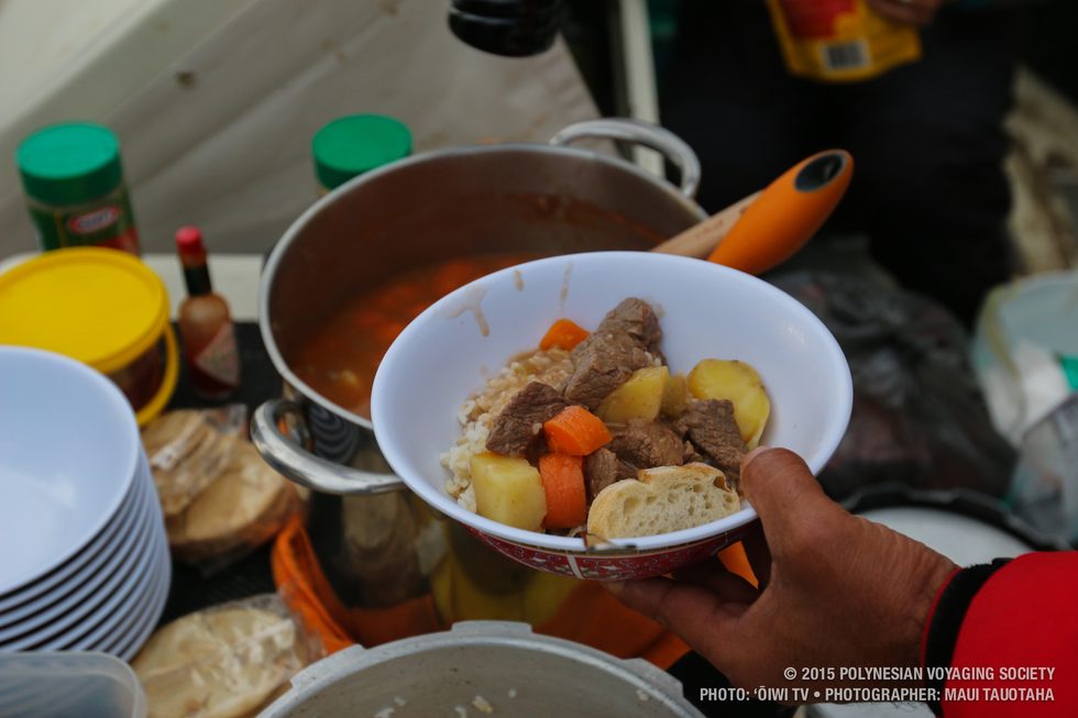 Not often we get beef stew on the waʻa.