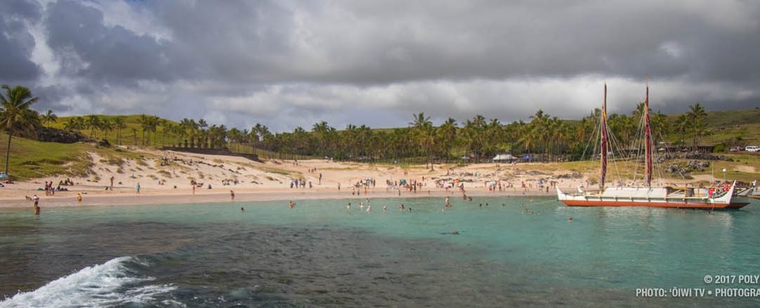 Hōkūleʻa Officially Welcomed to Rapa Nui at Traditional Landing Ceremony