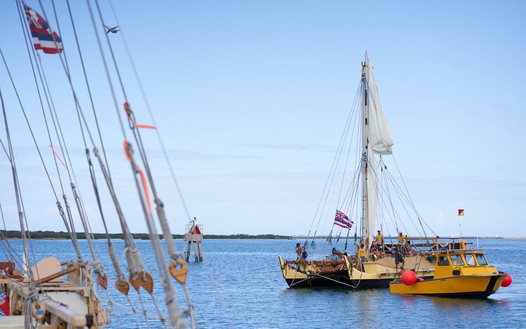 Deep Sea Voyaging Canoe Makaliʻi Arrives at Sand Island, Prepares for Voyage to Northwestern Hawaiian Islands
